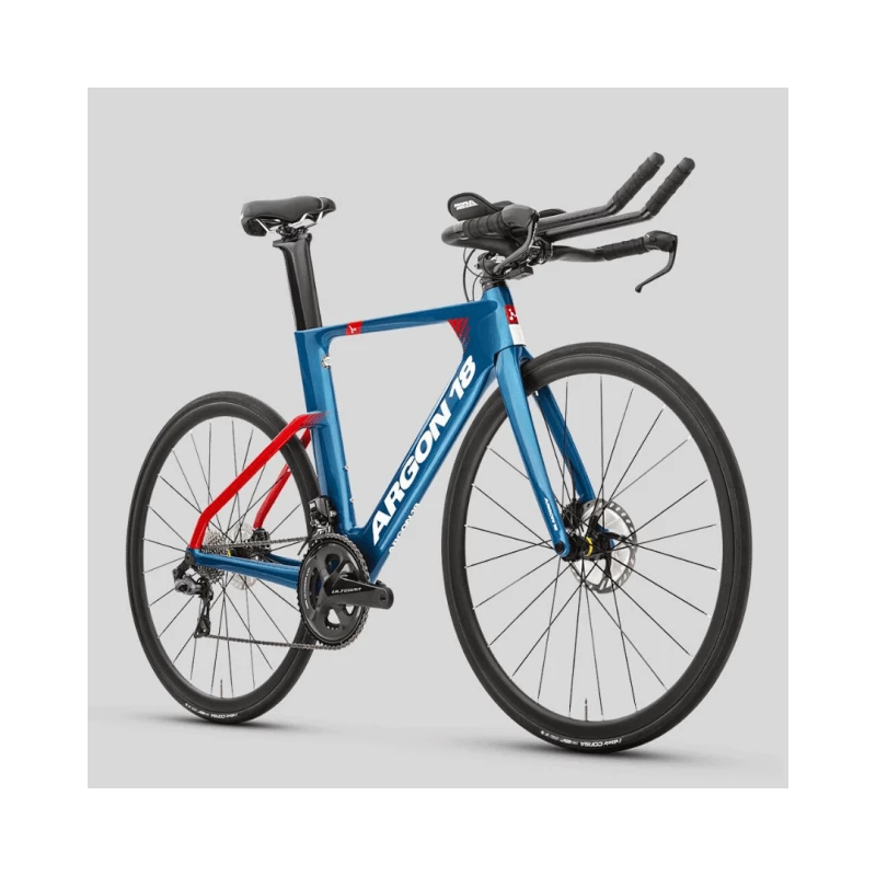 ARGON 18 E-117 Disc Juego De Cuadro Y Horquilla Azul Rojo Brillo - Imagen 2