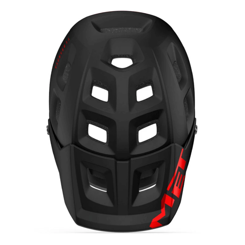 Casco Met Terranova Negro Rojo Mate - Imagen 3