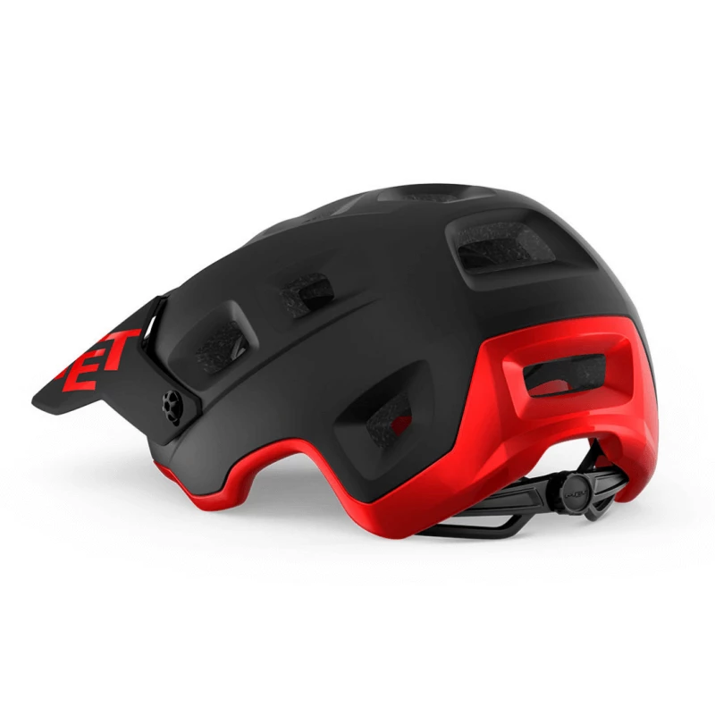 Casco Met Terranova Negro Rojo Mate - Imagen 4