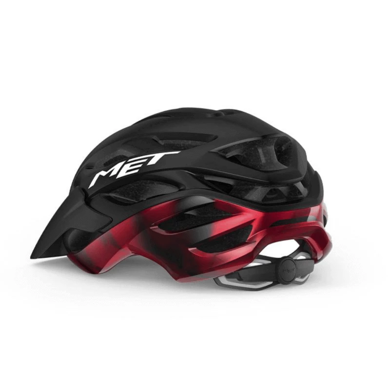 Casco Met Veleno Negro Rojo Mate Brillo - Imagen 2