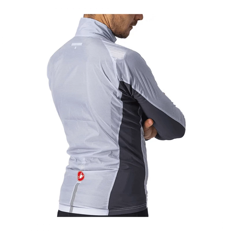 Chaqueta Cortavientos Castelli Squadra Stretch Gris Plateado - Imagen 3