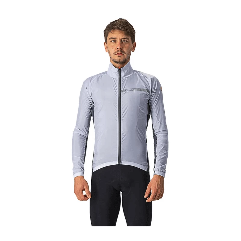 Chaqueta Cortavientos Castelli Squadra Stretch Gris Plateado