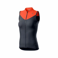 Maillot Castelli Solaris Negro Naranja Mujer